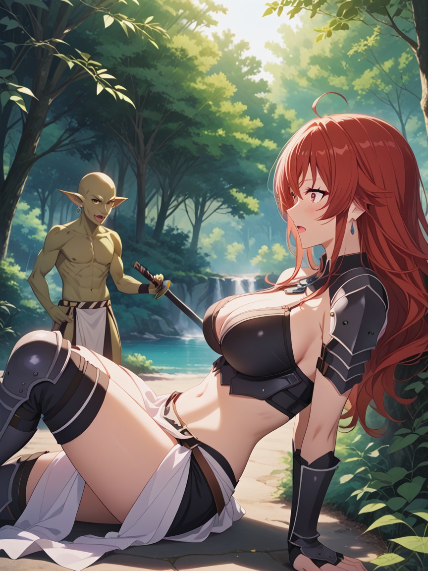 White Cloth, Fight With Male Goblin, Day Hentai AI Porn