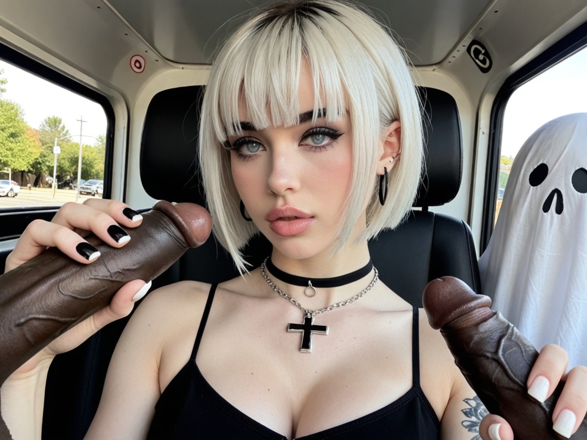 Full-face Blush, Fringe Bangs, Platinum Blonde AI Porn