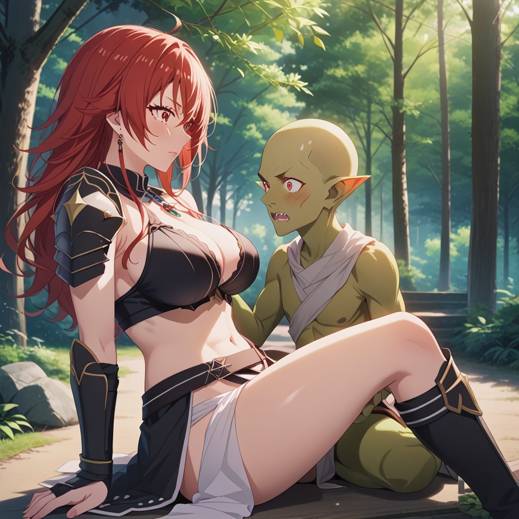 Walk, Male Goblin Dominates Female, Red Hair Hentai AI Porn