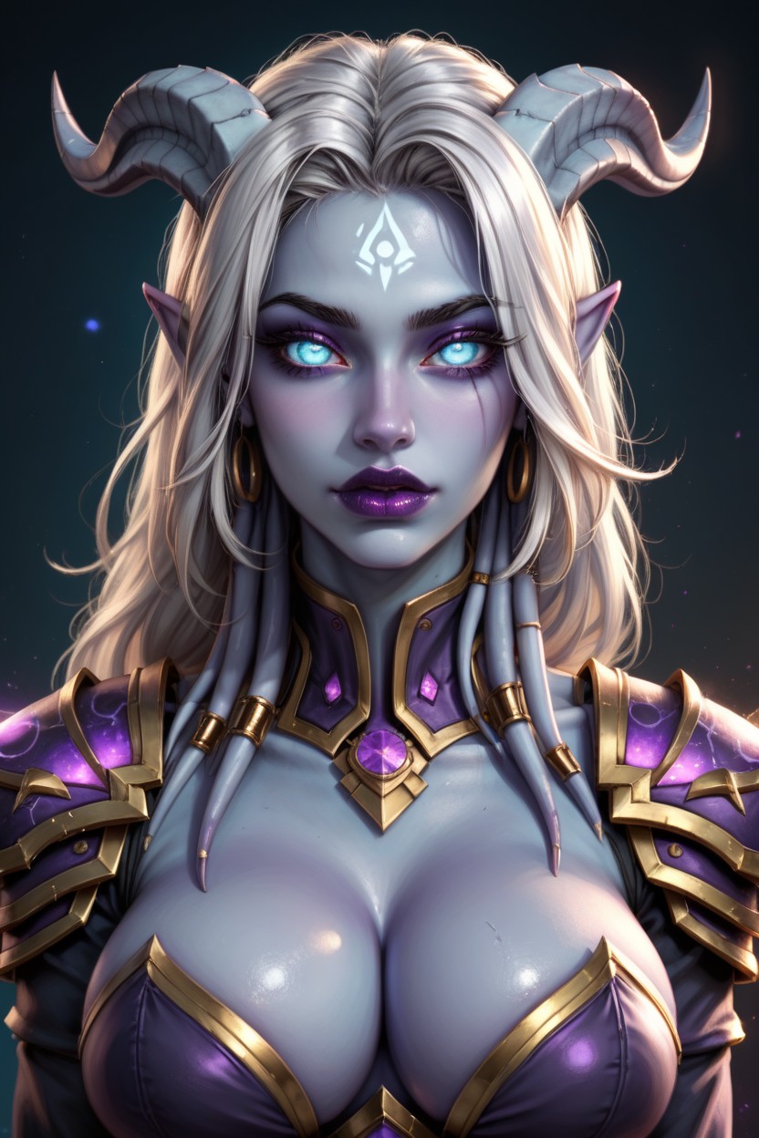 Big Full Lips, Perfect Eyes, Silver Hair Color AI Porn