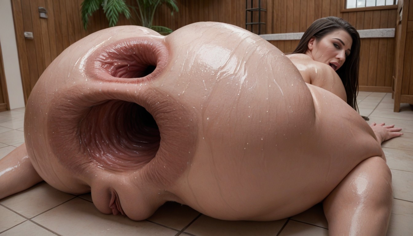 Super Hyper Swollen Gape, Impossibly Huge Gape, Rear View AI Porn