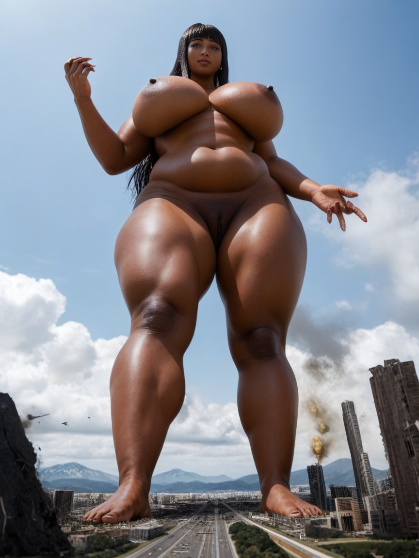 Bigger The Mountain, Rubble, Dark Color Pussy AI Porn