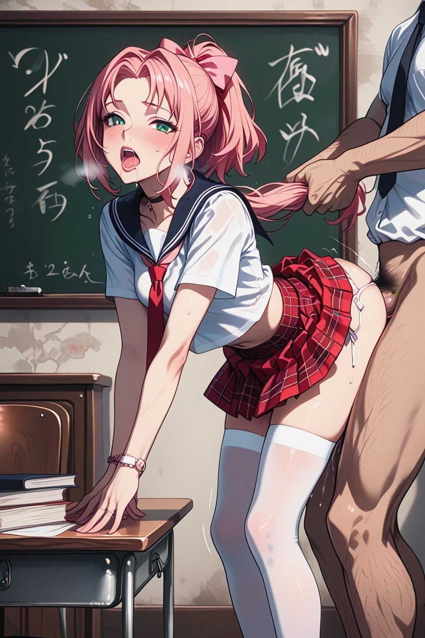 Vaginal Penetration, Pulling Arms, Navel Exposed Hentai AI Porn
