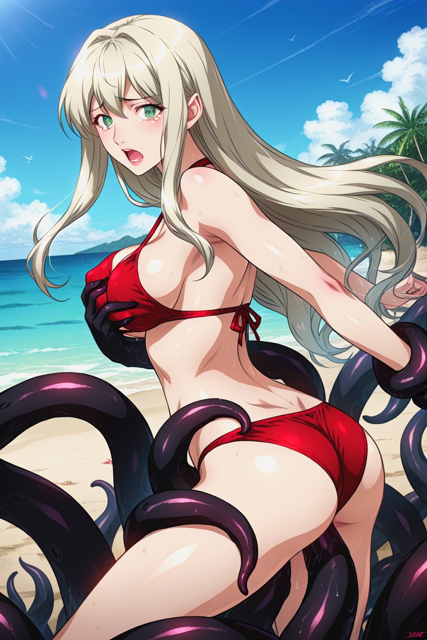 Pink Lips, Wide Open Eyes, Sad Hentai AI Porn