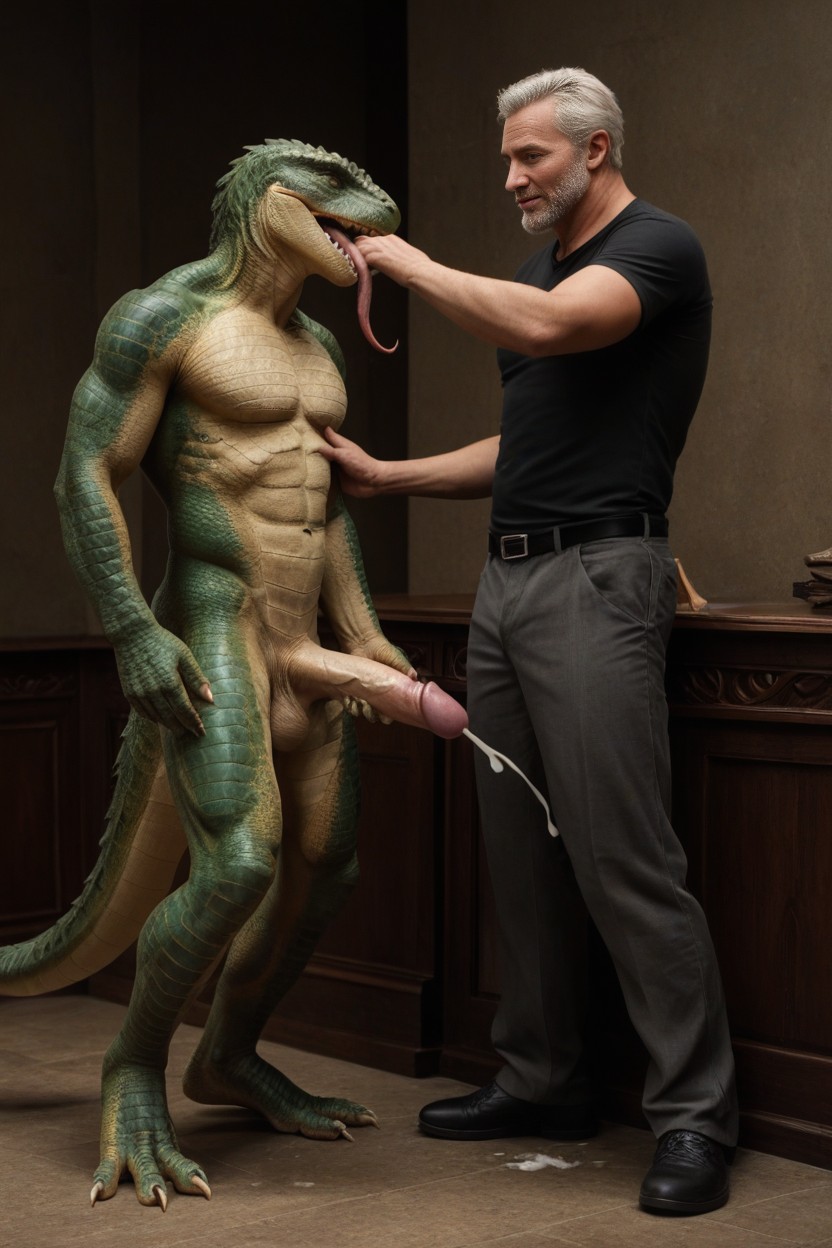 Skin Turning Green, Scale, Background AI Gay Porn
