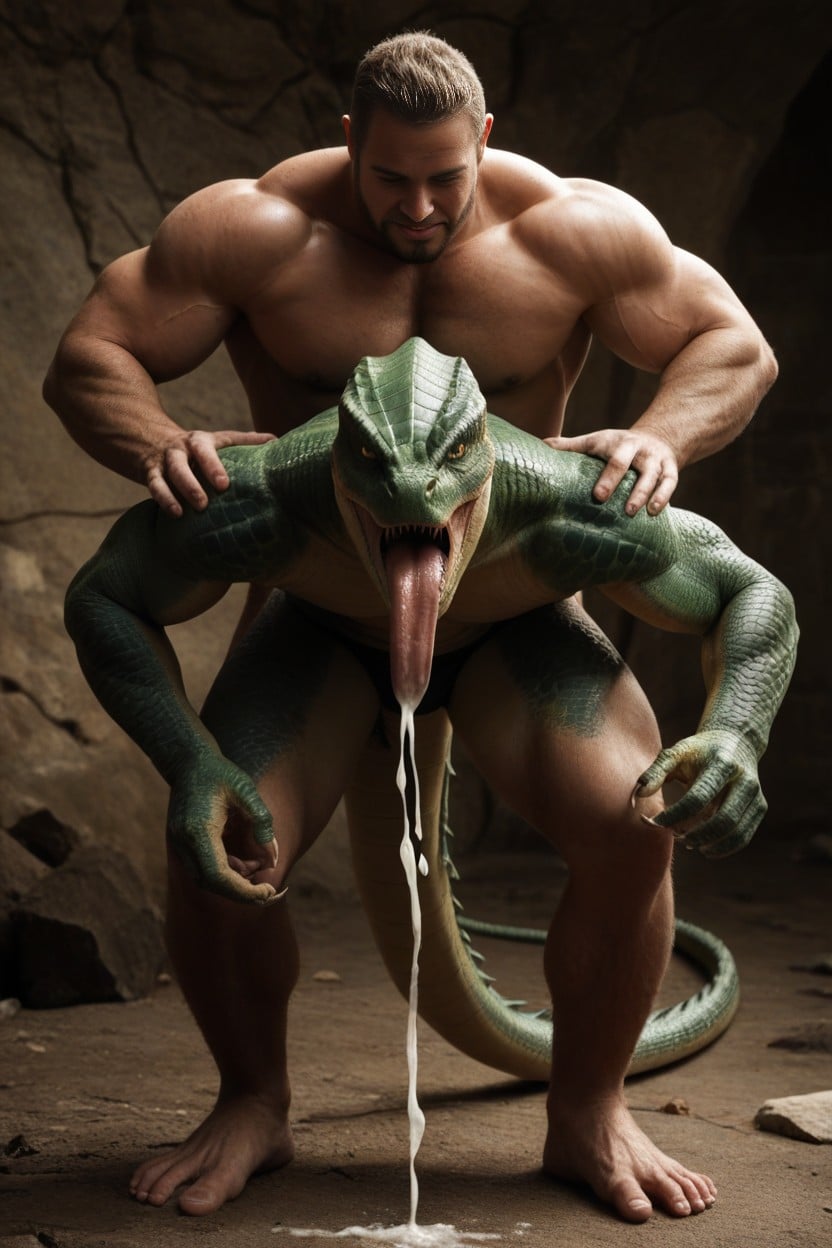 Genitals, Scaled, Stroking AI Gay Porn