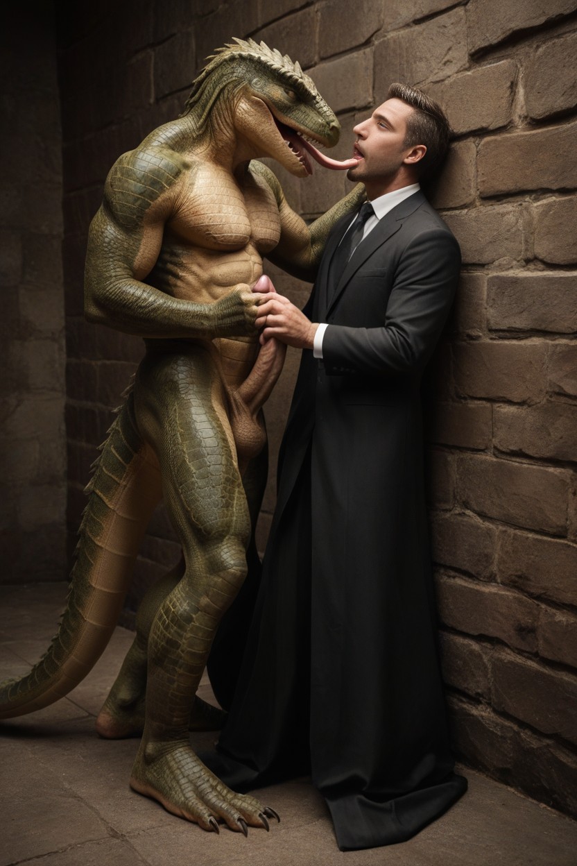 Reptilian, Yellow, Clean AI Gay Porn