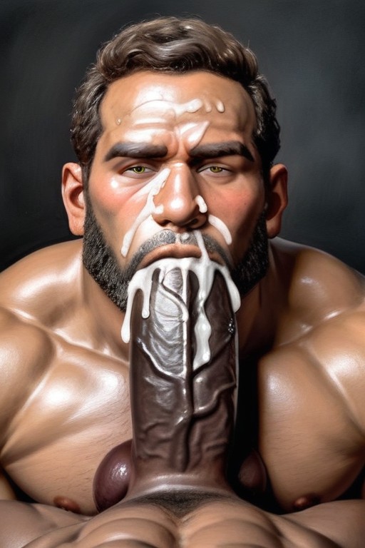 Latino, Oversized Muscles, African Cock AI Gay Porn