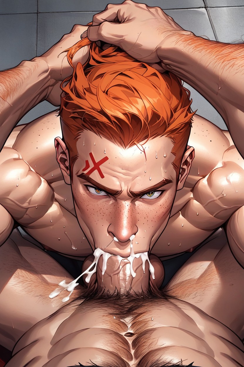 Ginger, Muscular, Grabbing Hair AI Gay Porn