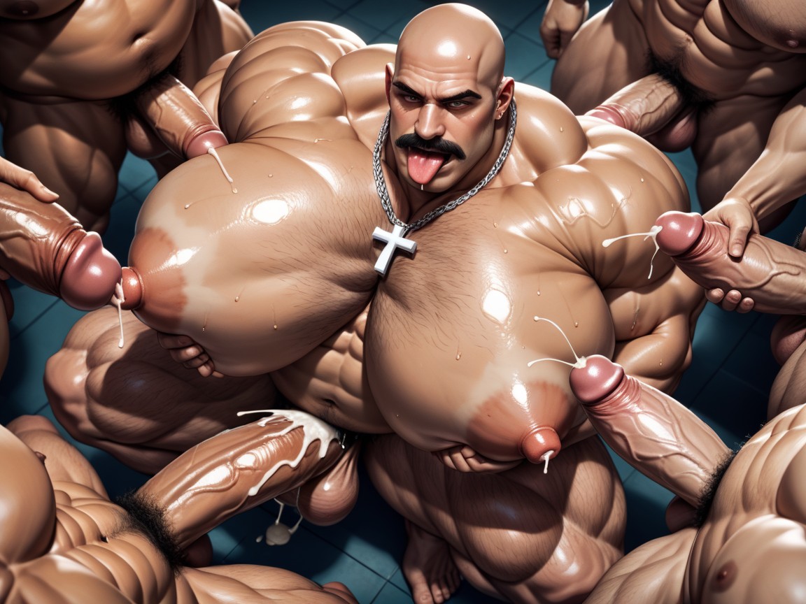 Gay Gangbang, Party, Tongue Out AI Gay Porn