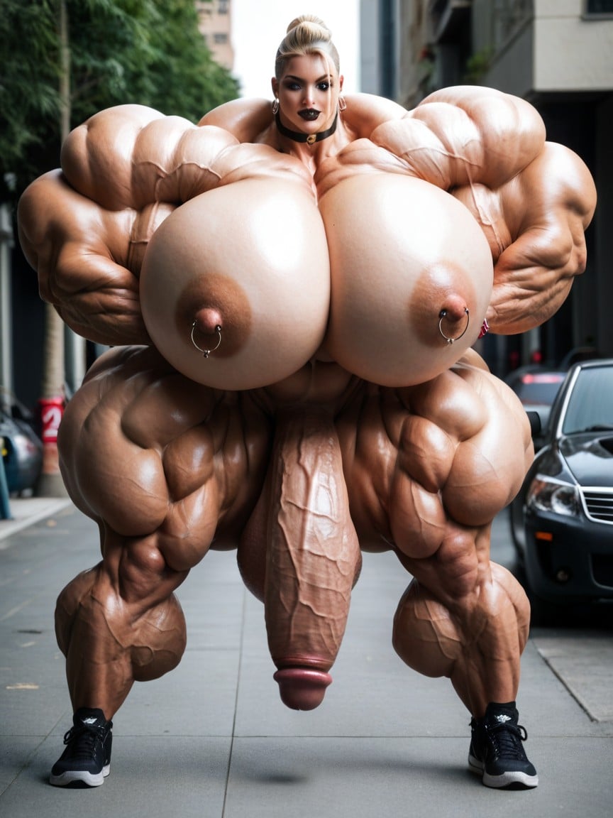 Long Legs, Hyper Massive Muscular Thighs, Tattoo Shemale AI Porn