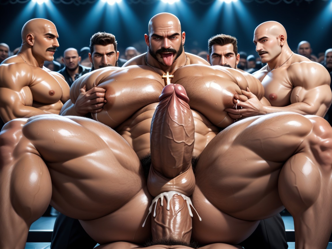Thick Moustache, Sideburns, Sweaty AI Gay Porn