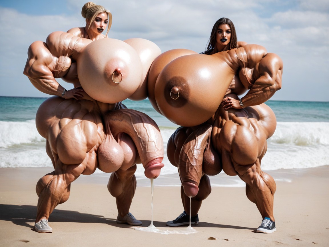 Naked, Ass Bigger Than Torso, Muscular Woman Shemale AI Porn