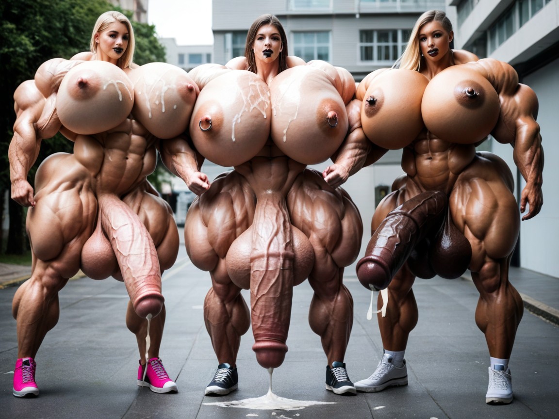 Hyper Muscles, Muscular Woman, Thick Thighs Shemale AI Porn