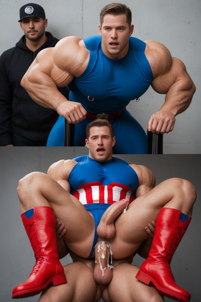 Full-face Blush, Ahegao, As A Man Massive Muscles AI Gay Porn