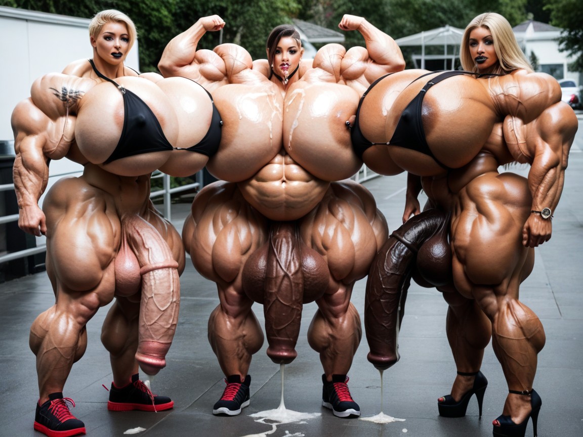 Hyper Massive Muscular Thighs, Pregnant, Long Legs Shemale AI Porn