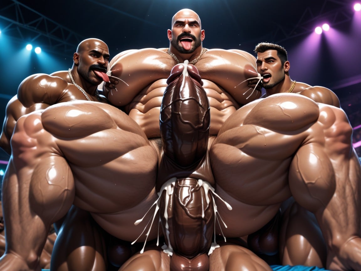 Double Penetration, Sweaty, Naked AI Gay Porn