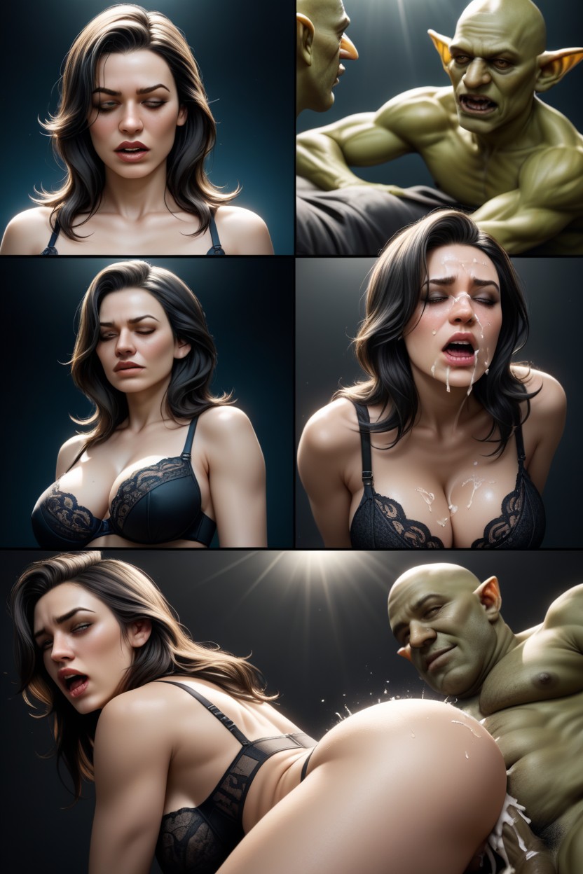 Goblin And Miranda's Faces, Skinny, Side View AI Porn