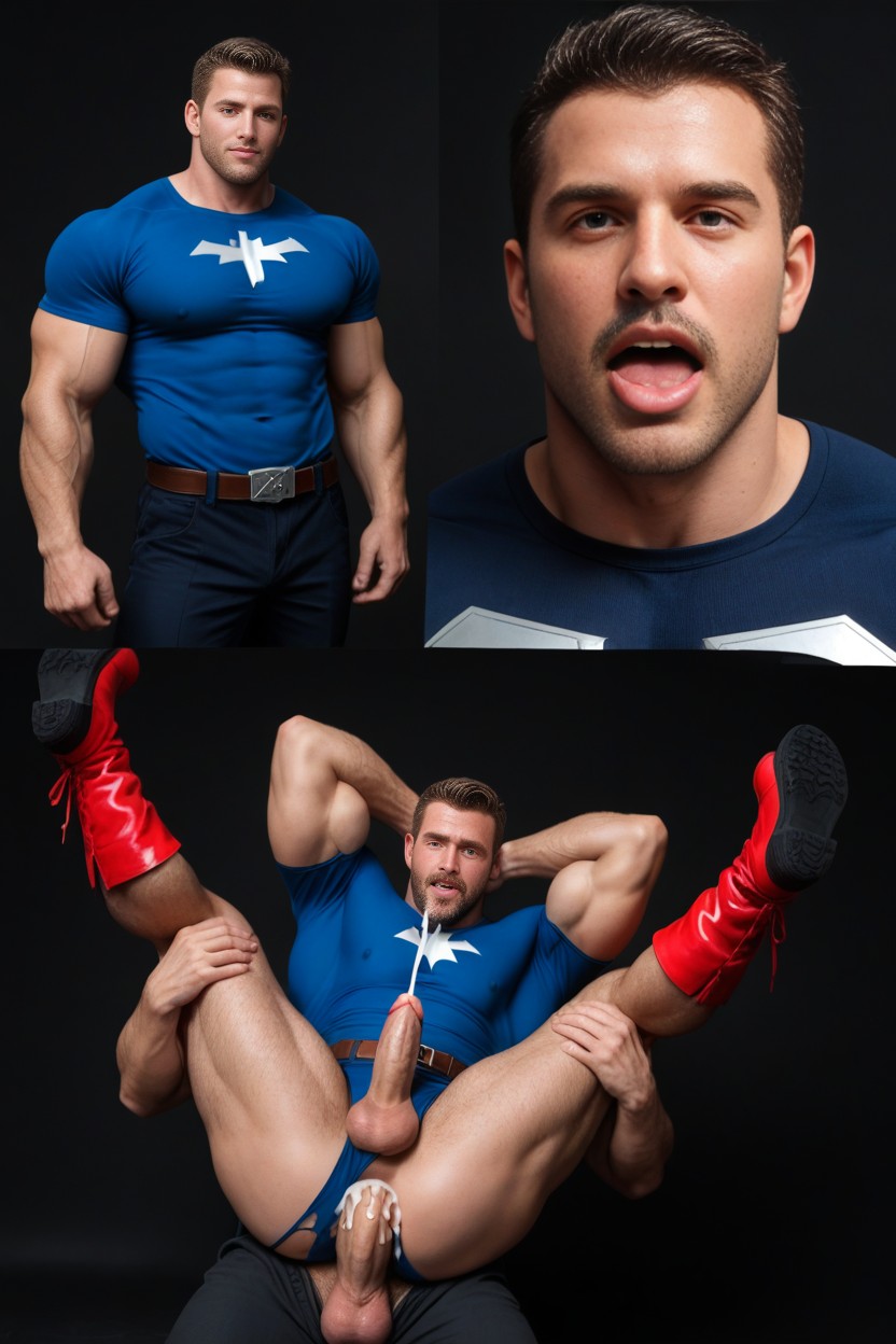More Muscles, Big Ass, Before And After AI Gay Porn