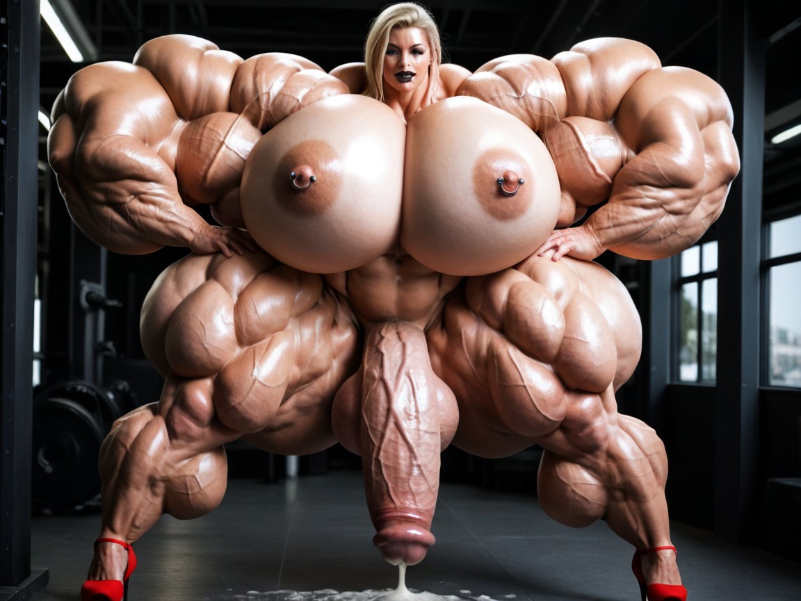Hyper Massive Muscular Thighs, 18+, Many People Around Shemale AI Porn