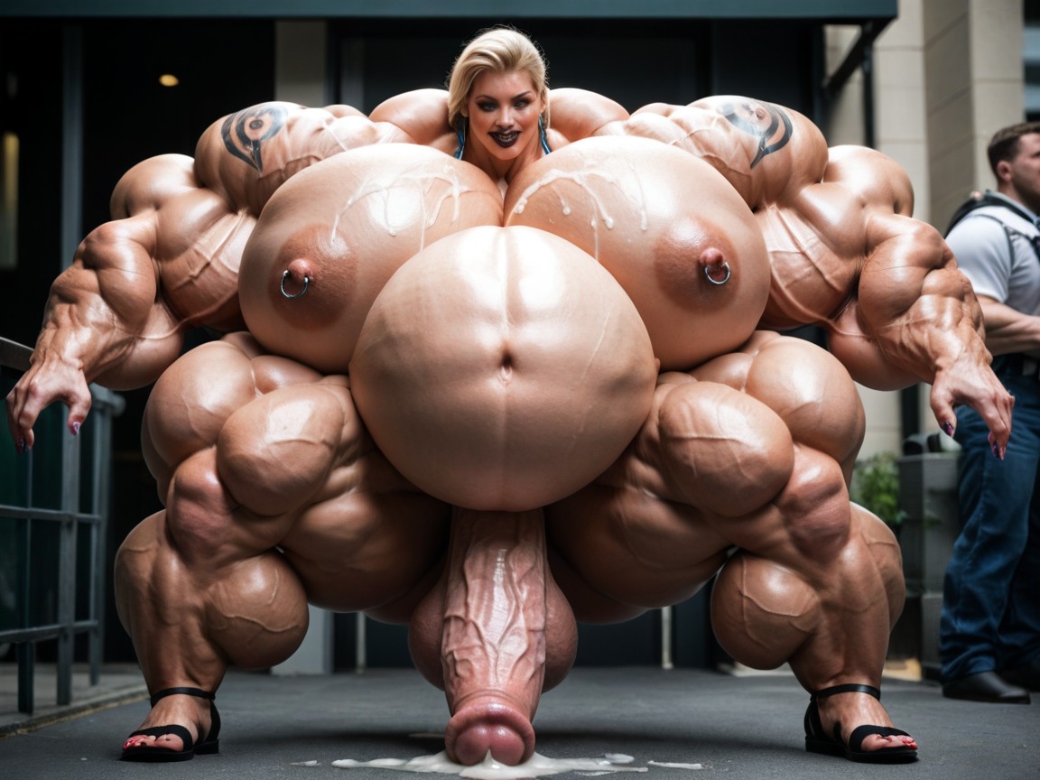 Spherical Breasts, Hyper Pregnant, Hyper Massive Thighs Shemale AI Porn