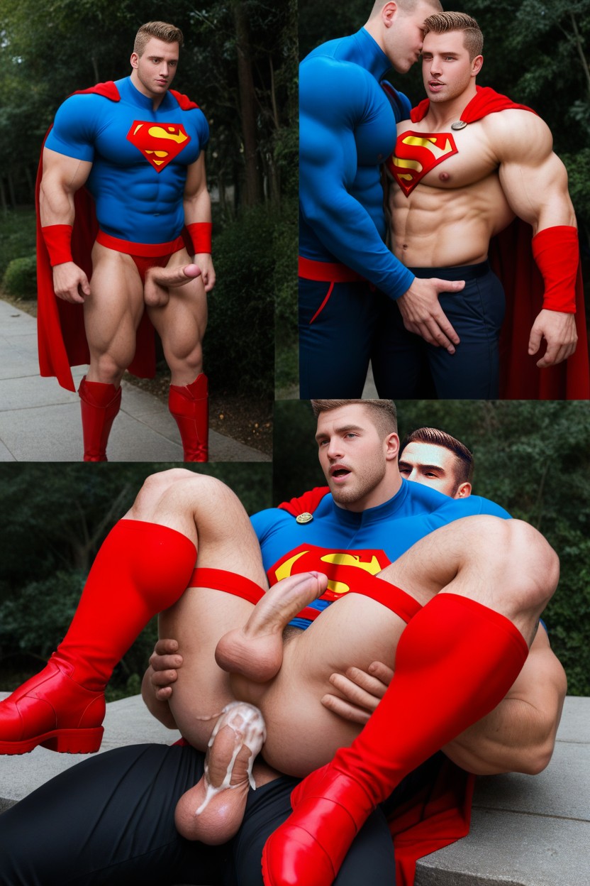 Full-face Blush, Oversized Muscles, Cosplay AI Gay Porn