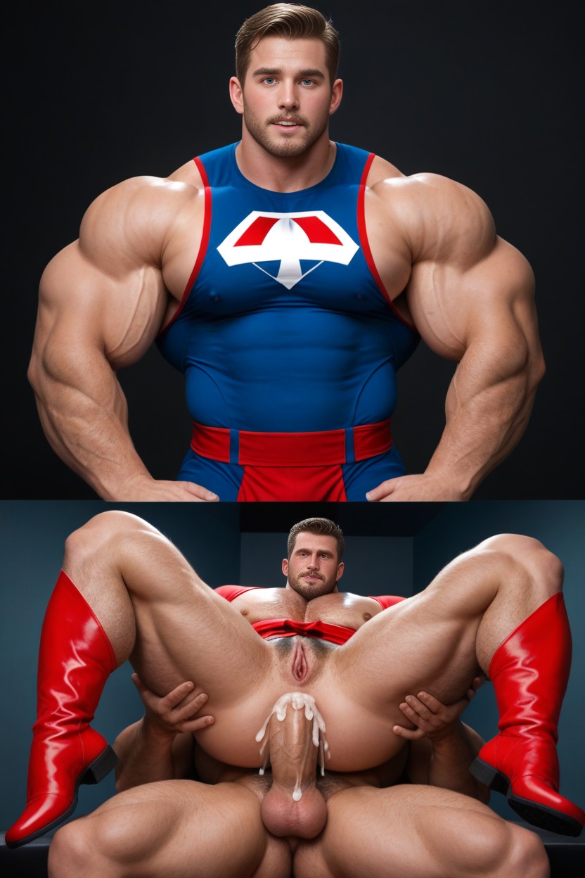 As A Man, Lacy Red Skirt, Blushing Bright Red AI Gay Porn