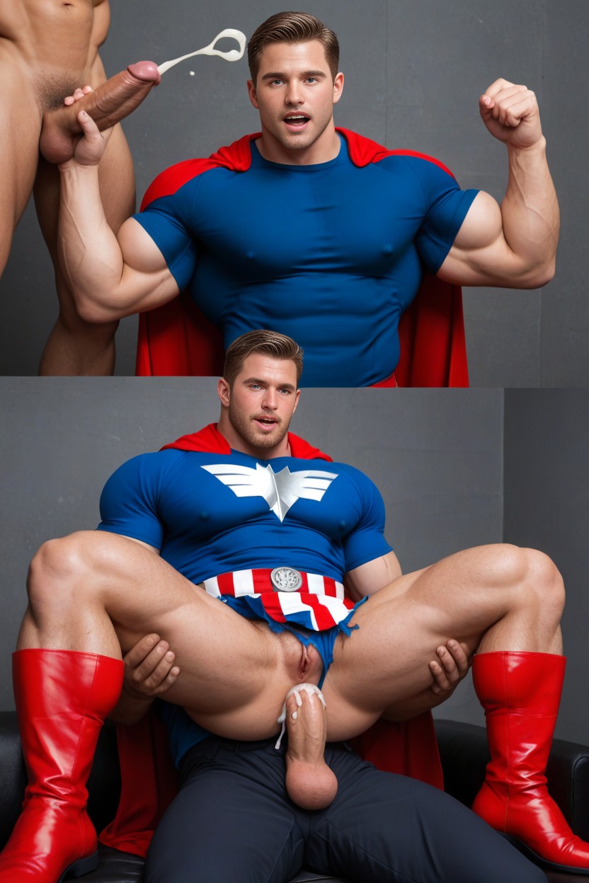 Blushing Bright Red, Full Nelson, Big Ass AI Gay Porn
