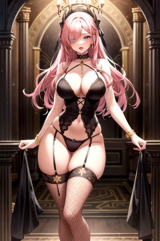 Blue Eyes, Pink Hair, Rounded Ass Hentai AI Porn