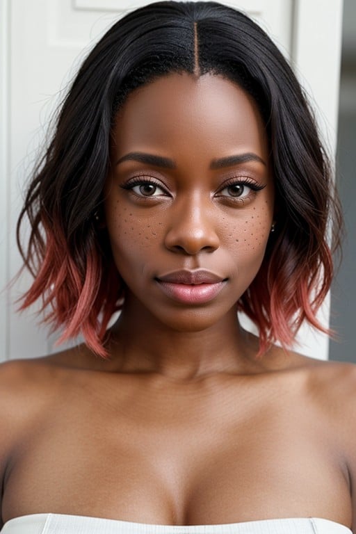 Freckles, Thick Eyelashes, Bob Haircut AI Porn