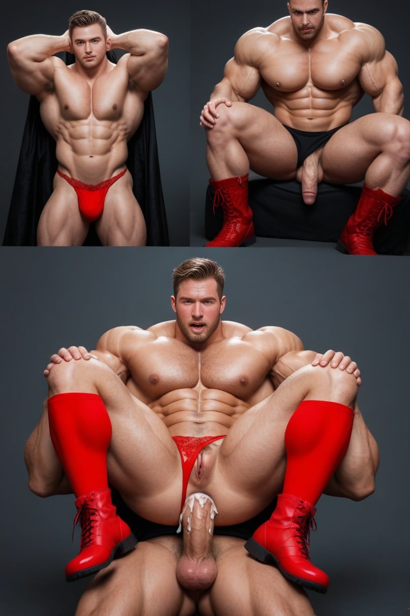 Full-face Blush, Clothes Off Or Torn, Vagina Where Penis Should Be AI Gay Porn