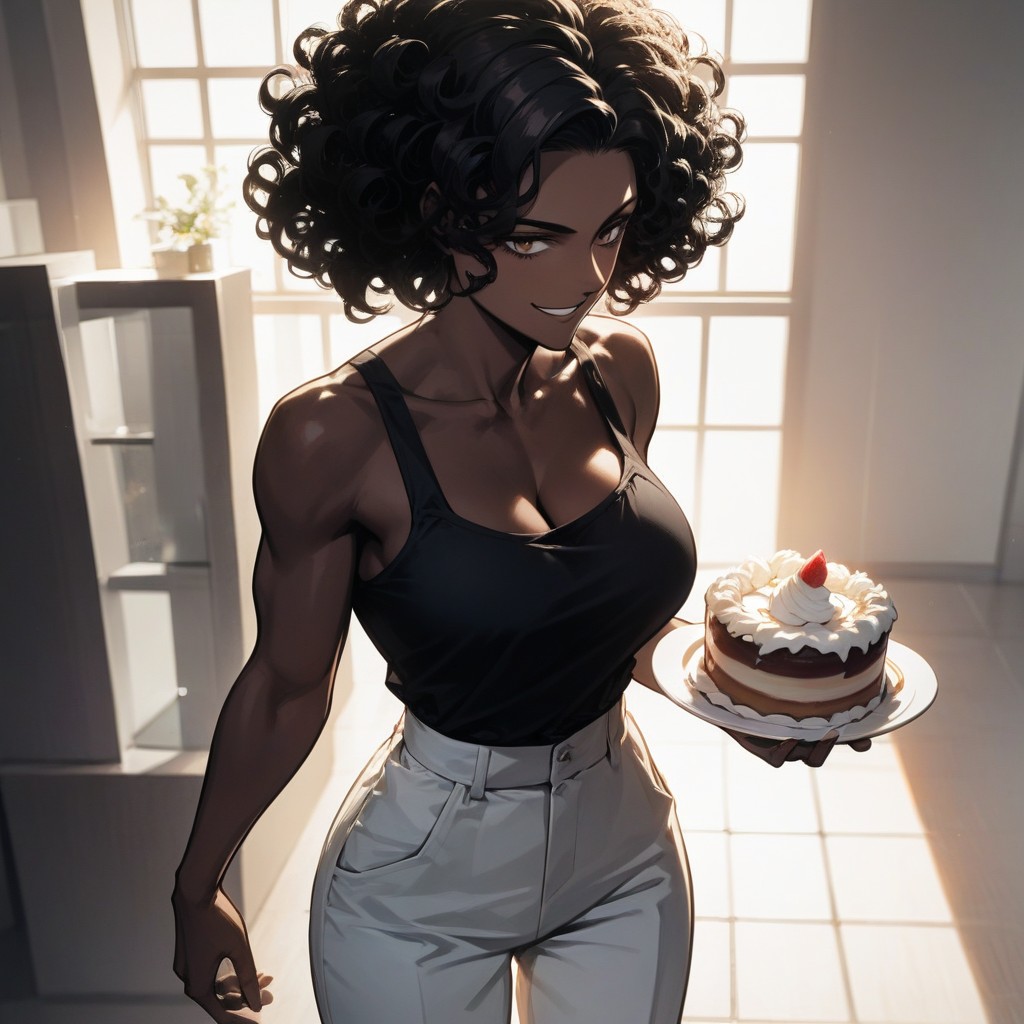 Squared Abdomen, Noir, Chest And Hips Proportionate AI Porn