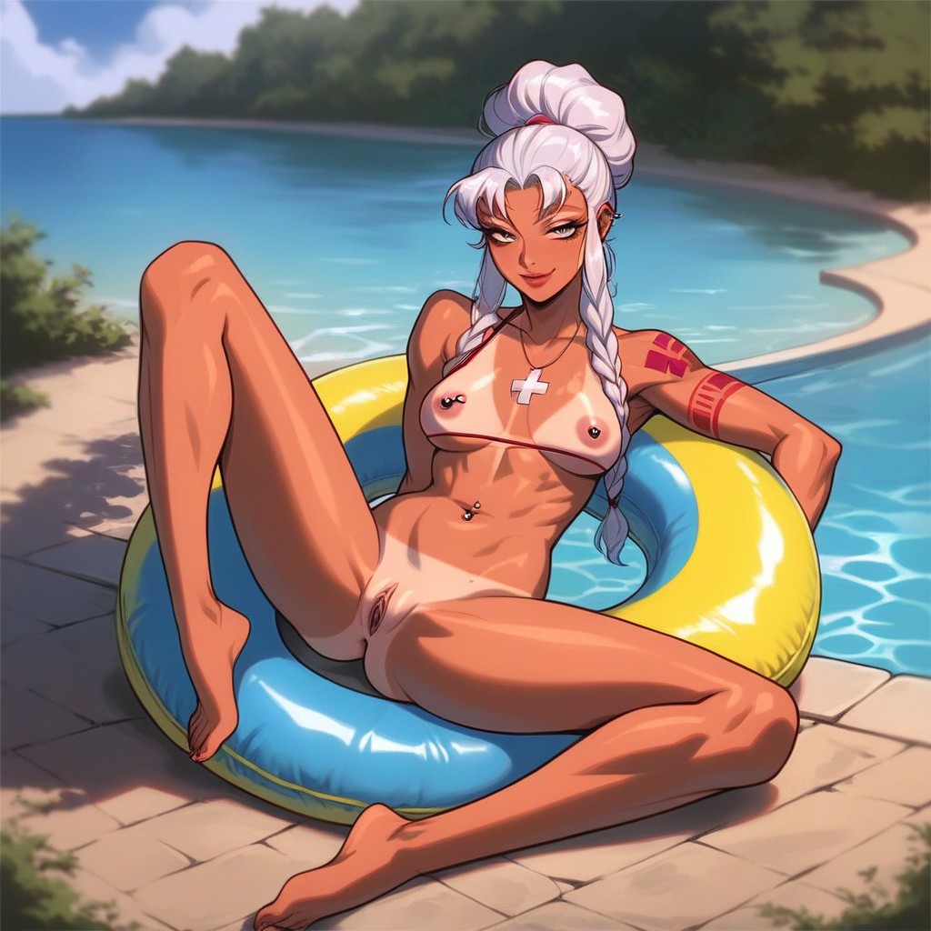 Back Covered In Tattoos, Back Tattoos, Best Detailed Hair Hentai AI Porn
