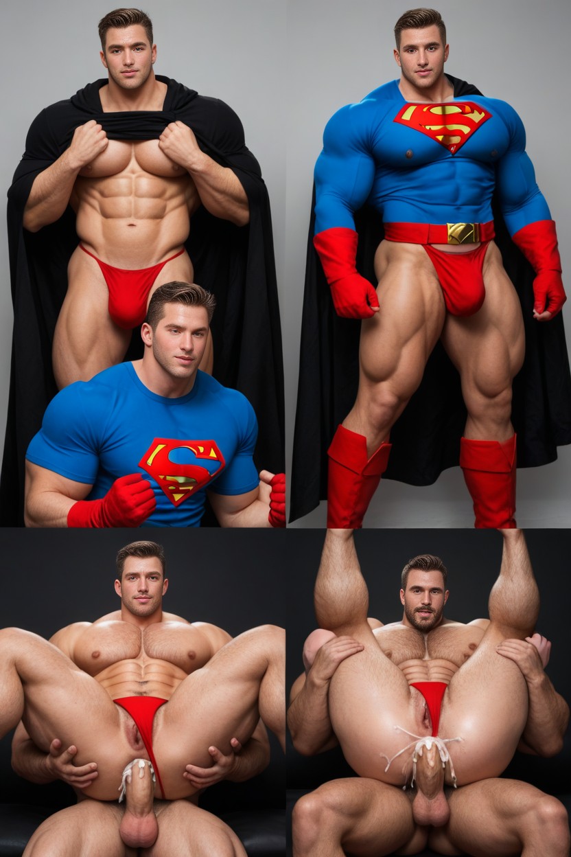 Full Nelson, Huge, Blushing Bright Red AI Gay Porn