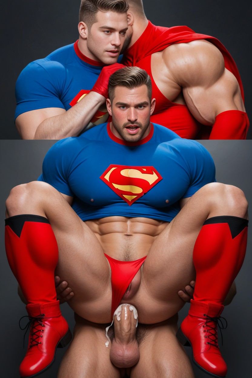 Big Ass, Huge, Lacy Red Thong AI Gay Porn