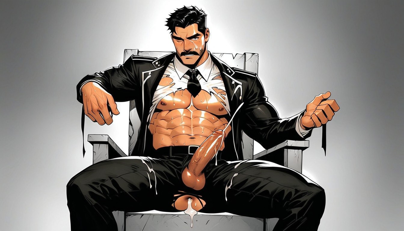 Dark Basement, Shocked, Tied To A Chair AI Gay Porn