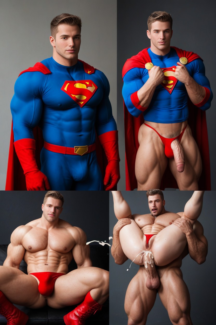 Superhero, Very Micro Penis, Only Men AI Gay Porn