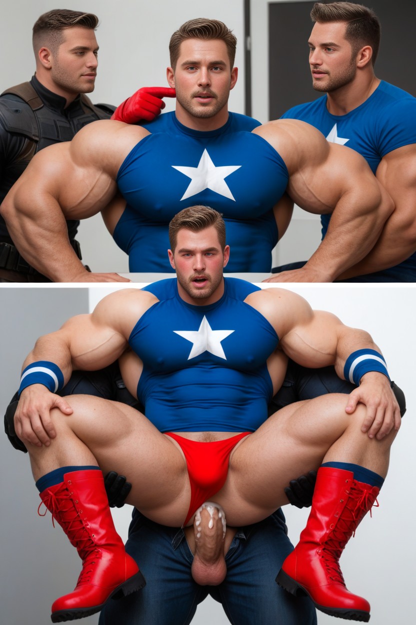 Full Nelson, Brick Red Face, Before And After AI Gay Porn