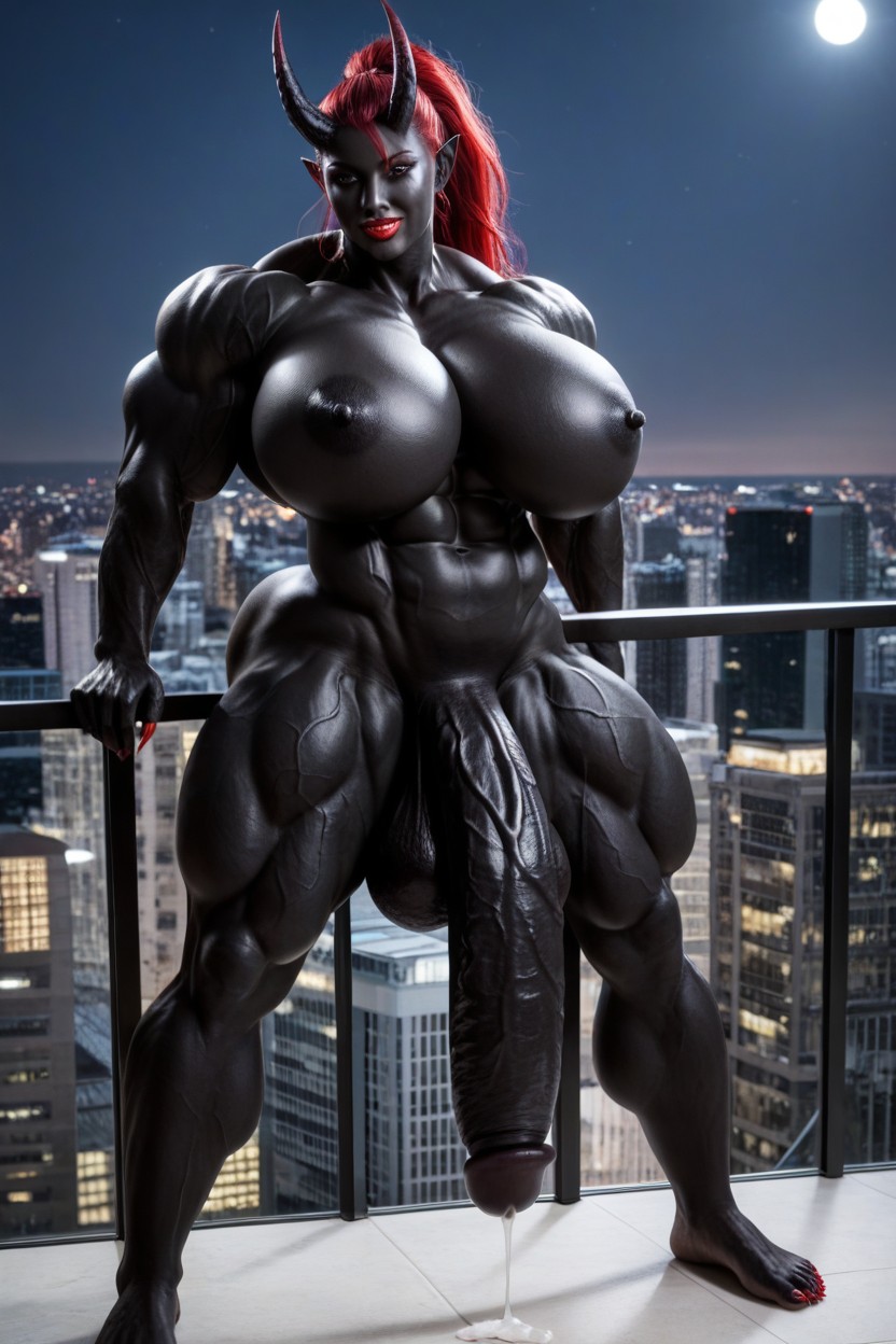 Gigantic Flaccid Black Cock, Sunshine, Gigantic Shoulders Shemale AI Porn