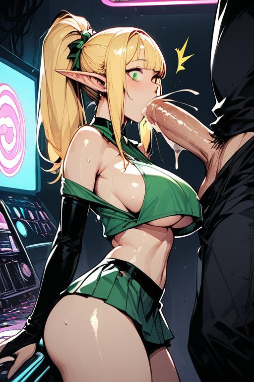 Neon Lights, Sideboob, Elf Hentai AI Porn