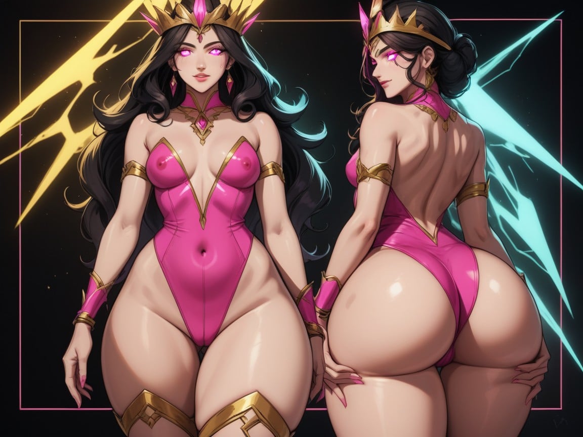 Thick Thighs, Dark Background, Brown Nipples Porno latina IA