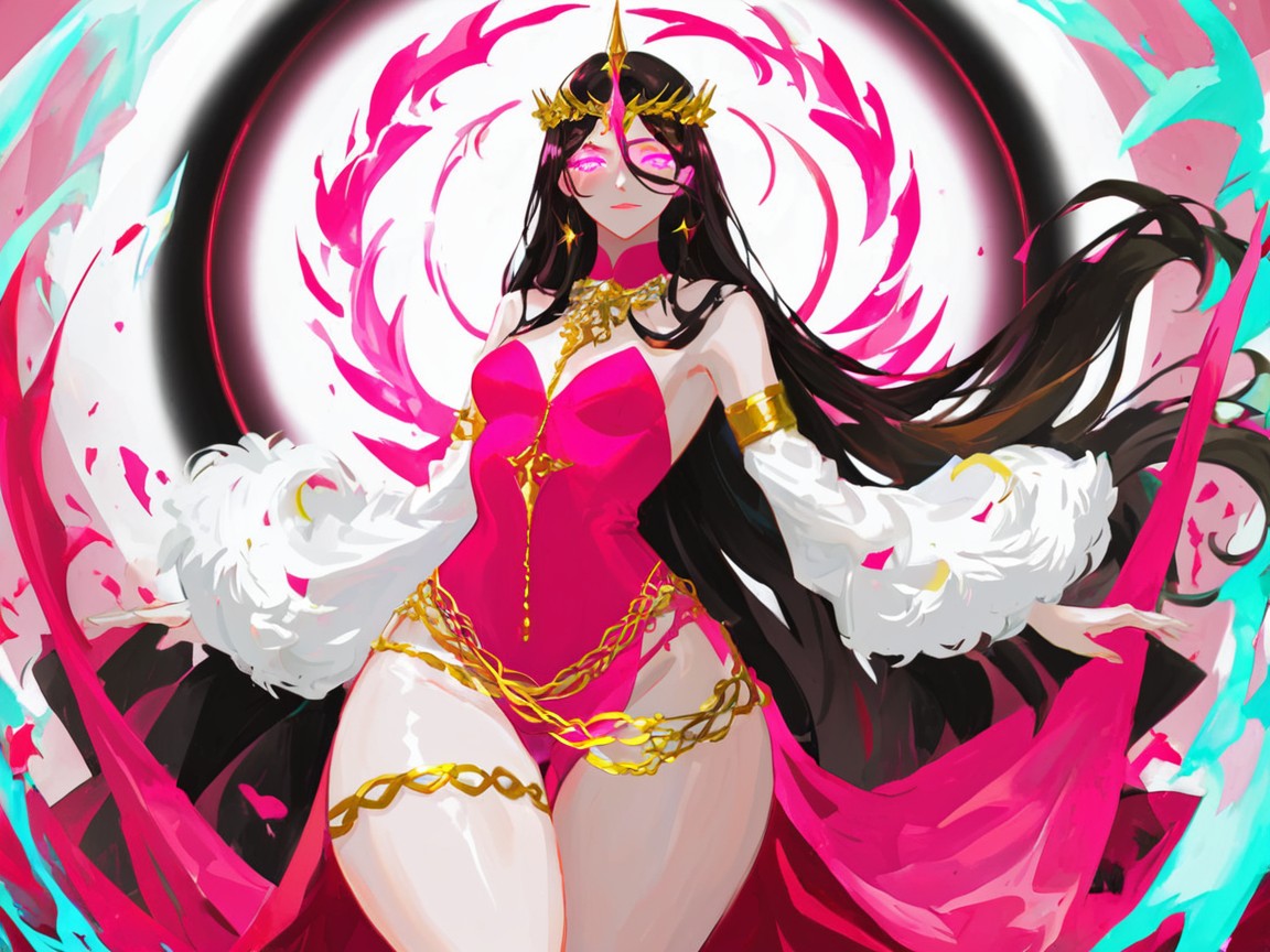 Small Breasts, Pretty Face, White Fur Wrap Slipping Down Hentai AI Porn
