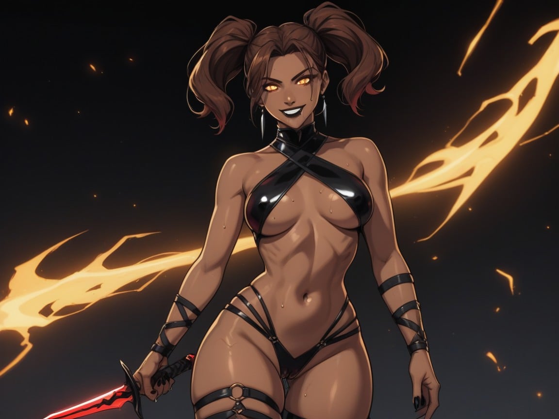 Rim Lighting, Brown Puffy Nipples, Magical Dagger Latina AI Porn