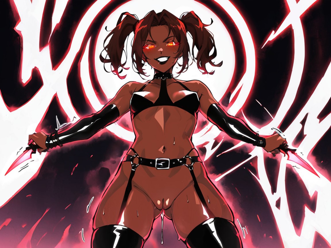Black Lipstick, Low Chest Depth, Hips Wider Than Shoulders Hentai AI Porn