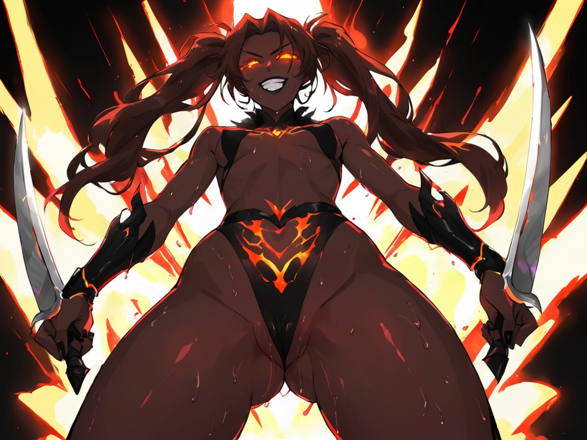 Brown Puffy Nipples, Low Chest Width, Snatched Waist Hentai AI Porn
