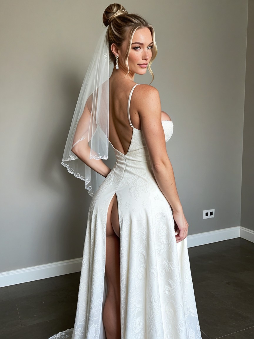 Bride, Nipple Piercings, Blonde Woman AI Porn