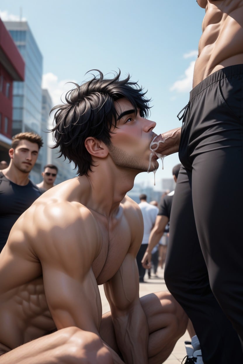 Male Genitals Only, Waist, 2 People AI Gay Porn