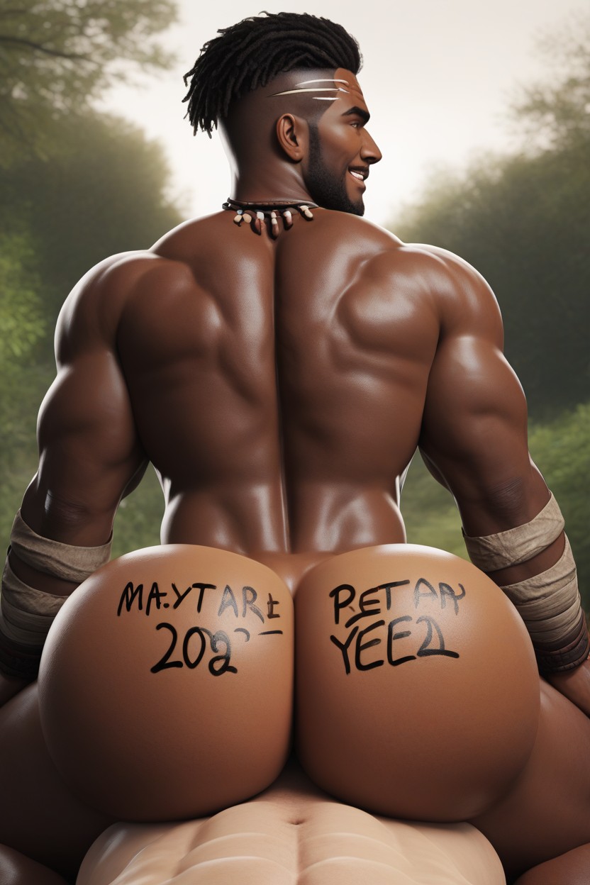 Round Ass, Looking At Viewer, Bottom Fatally Milking Top AI Gay Porn