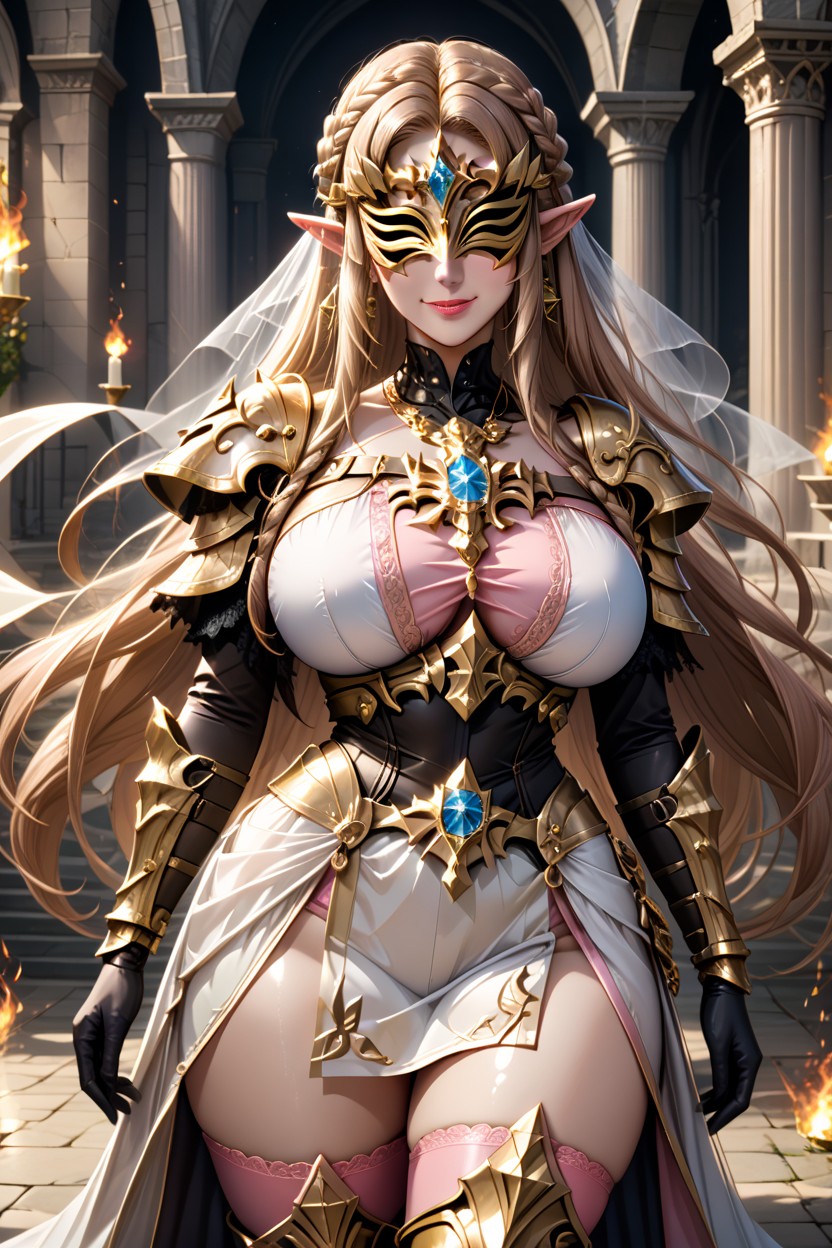 Seductive, Pink Thigh Highs, Colossal Breasts Hentai AI Porn