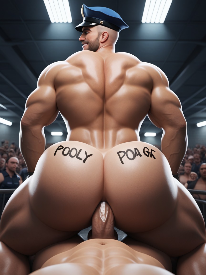 Anal Sex, Men, Police Crowd AI Gay Porn